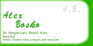 alex bosko business card